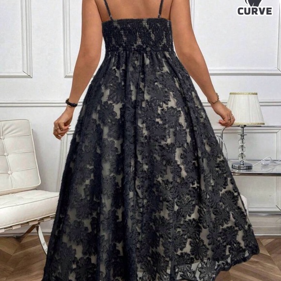 SHEIN jacquard Black Lace Maxi Dress 2XL/16 - Picture 2 of 2